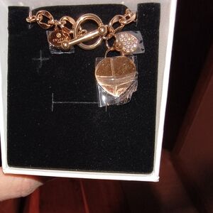 Chloe Gold Heart and Crystal Charm Bracelet